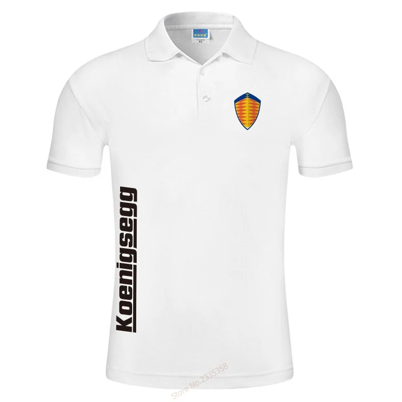 Мужская летняя рубашка-поло Koenigsegg однотонная Повседневная рубашка с коротким