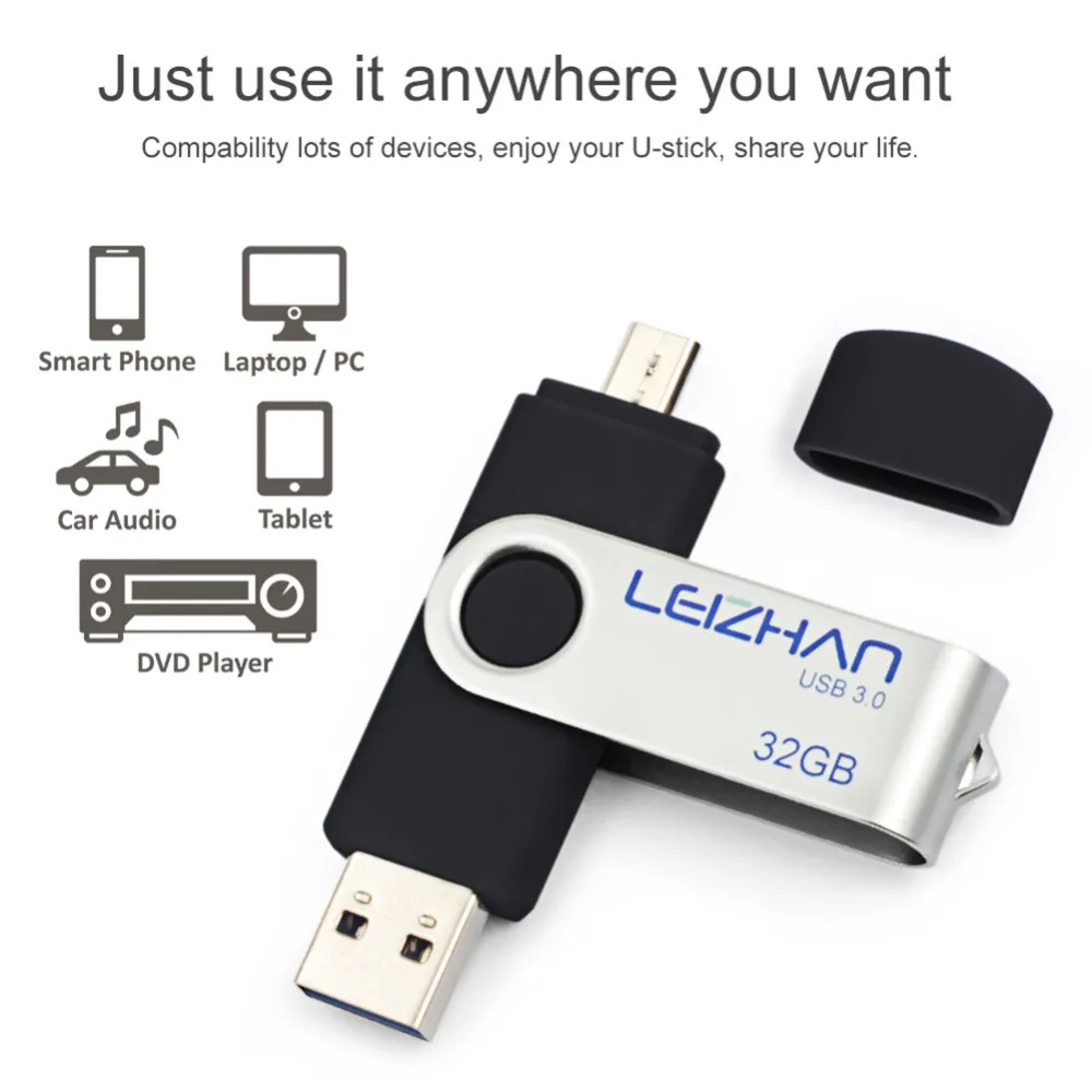 Высококачественный USB 3 0 флэш накопитель 32 Гб 64 128 OTG 8 16 в виде ключа usb для Android