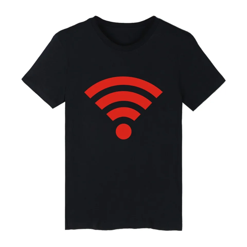 Классический Бесплатный Wi-Fi короткий рукав полный сигнал футболка Для мужчин