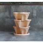 Apricot(Ordinary) 3 уровня Штабелируемый клубника трава цветок овощная сеялка балкон кухня горшки для суккулентов украшения дома сада детские горшки - Цвет: Apricot(Ordinary)