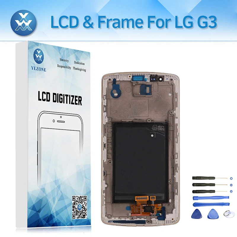 Для LG G3 D850 D851 D855 ЖК экрана с рамкой Сенсорный экран планшета Ассамблеи 5.5 &quotЖК