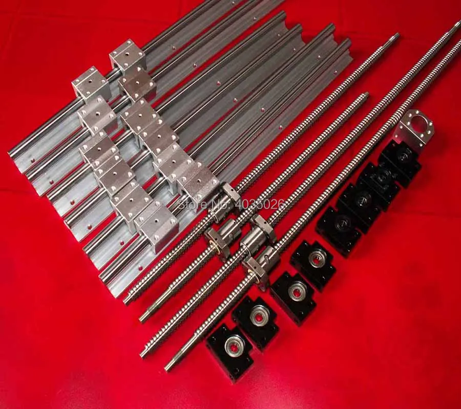 SBR20 400/700/1000 мм линейный рельс комплект + 4 ballscrew RM1605 450/750/1050/1050 компл. BK/BF12 подшипник