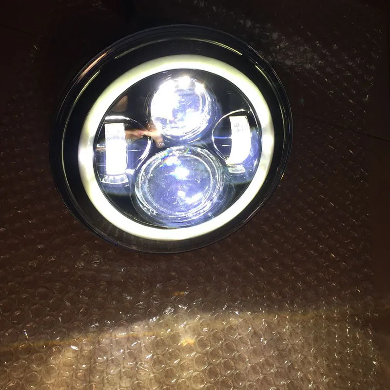 

7'' LED Headlight High Low Beam 12V 24V with Angel eyes for Jeep Wrangler LandRover Motorcycle Hummer