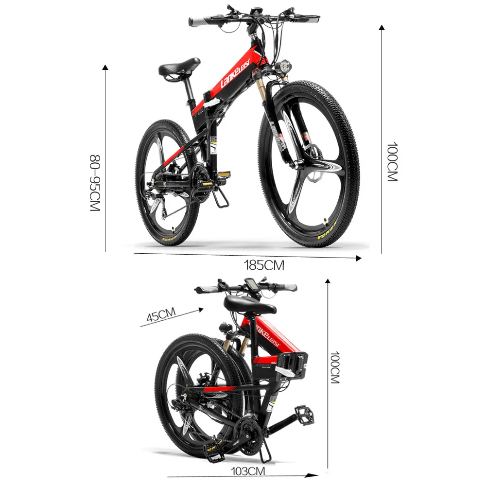 XT600 21 скорость горный велосипед 26 ''складной электрический 400 Вт 10.4 Ач/Ач