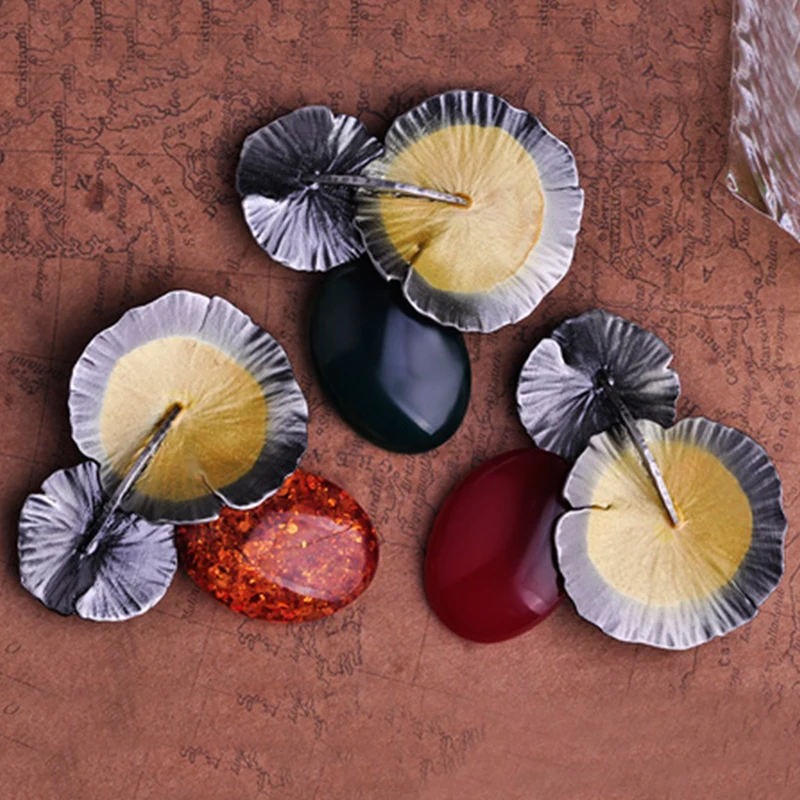 Funmor зеленый полимерный форма листа лотоса Подвеска для броши сплав металла