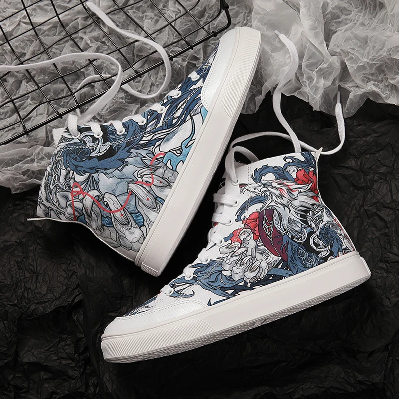 

IDX Wolf оригинальная удобная модная уличная бегемотик китайская культура граффити рабочая обувь для женщин