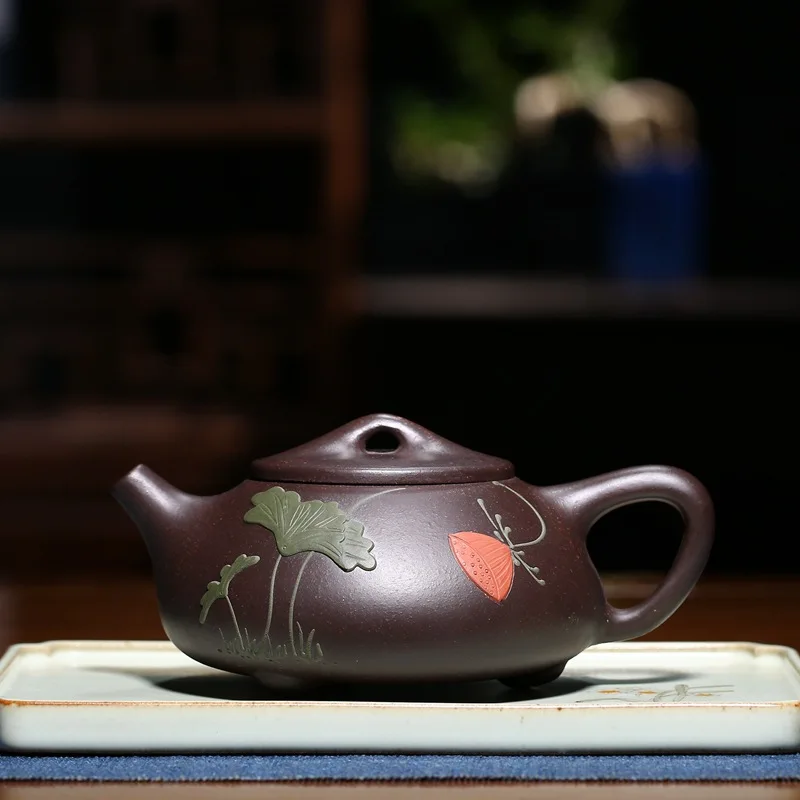 Ручная работа yixing Zisha Чайник Кунг фу Фиолетовый Глиняный с подарочной