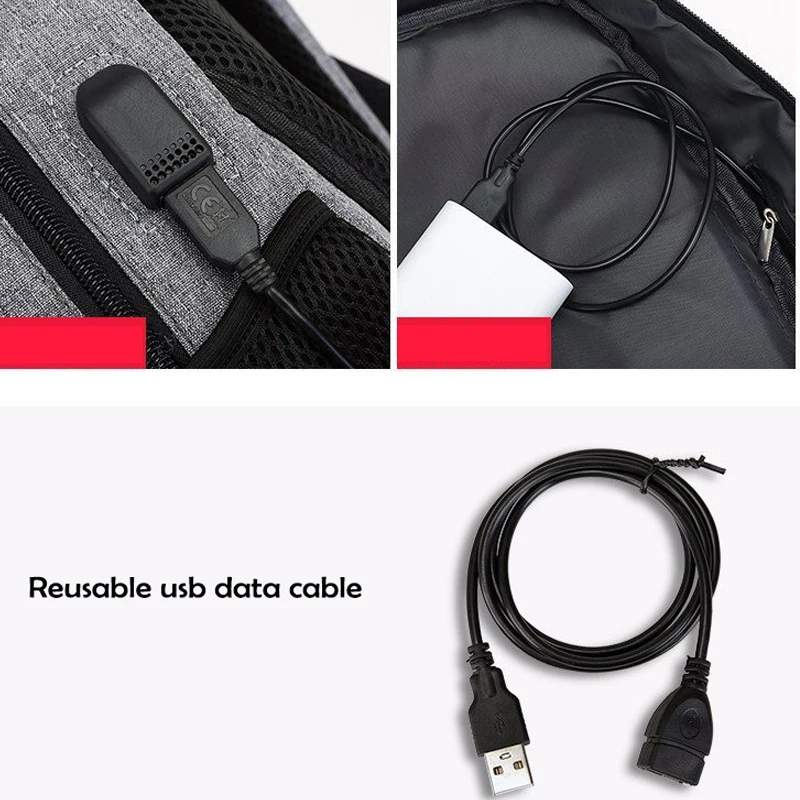 Водонепроницаемый школьный портфель с USB зарядкой для мужчин Подростковый