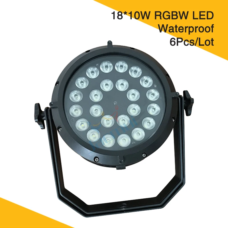 6 шт./лот 18*10 Вт RGBW светодиодный прожектор Par водонепроницаемый IP65 для сцены