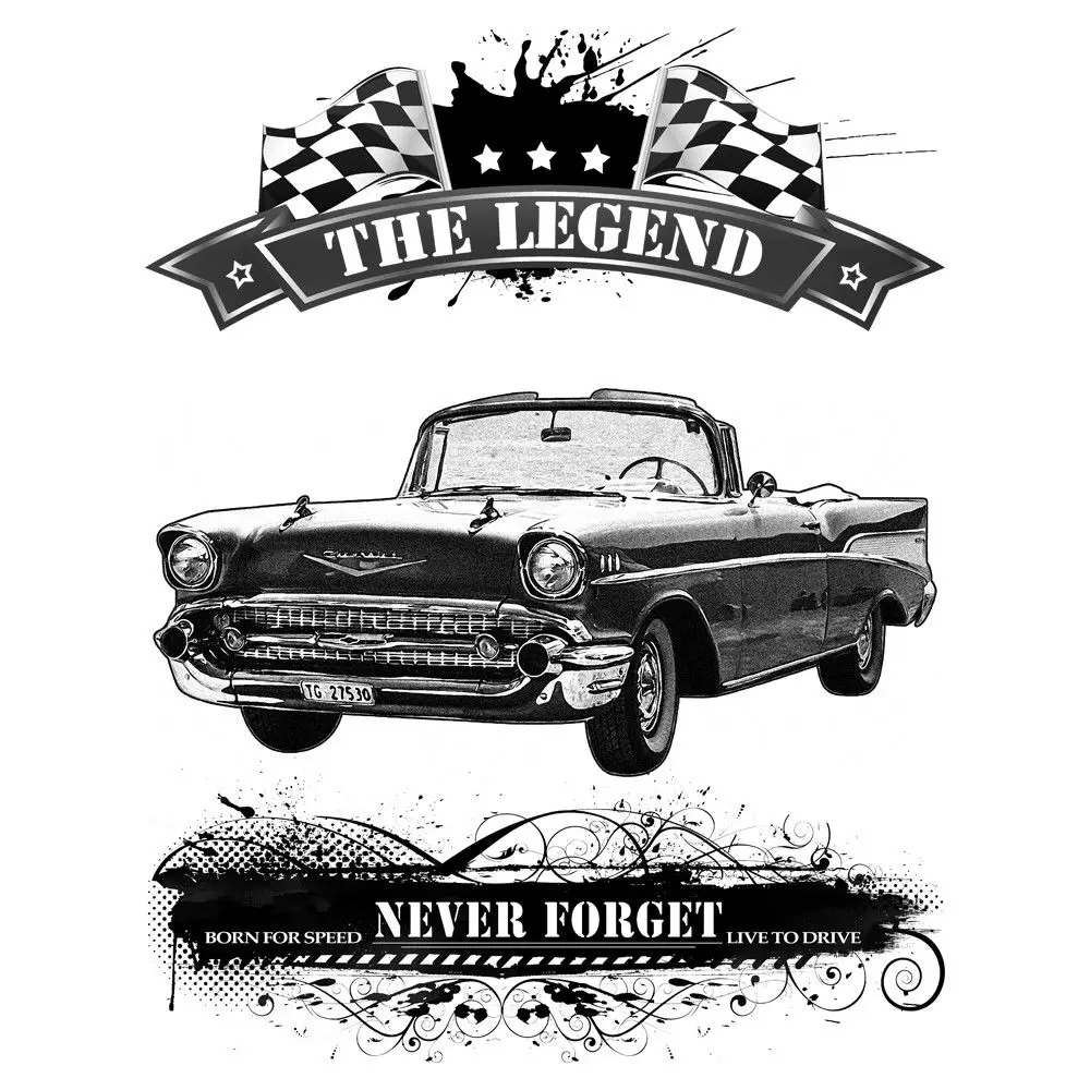 Американская Классическая футболка Bel Air Convertible 1957 Youngtimer Oldtimer Herren 2019 модная