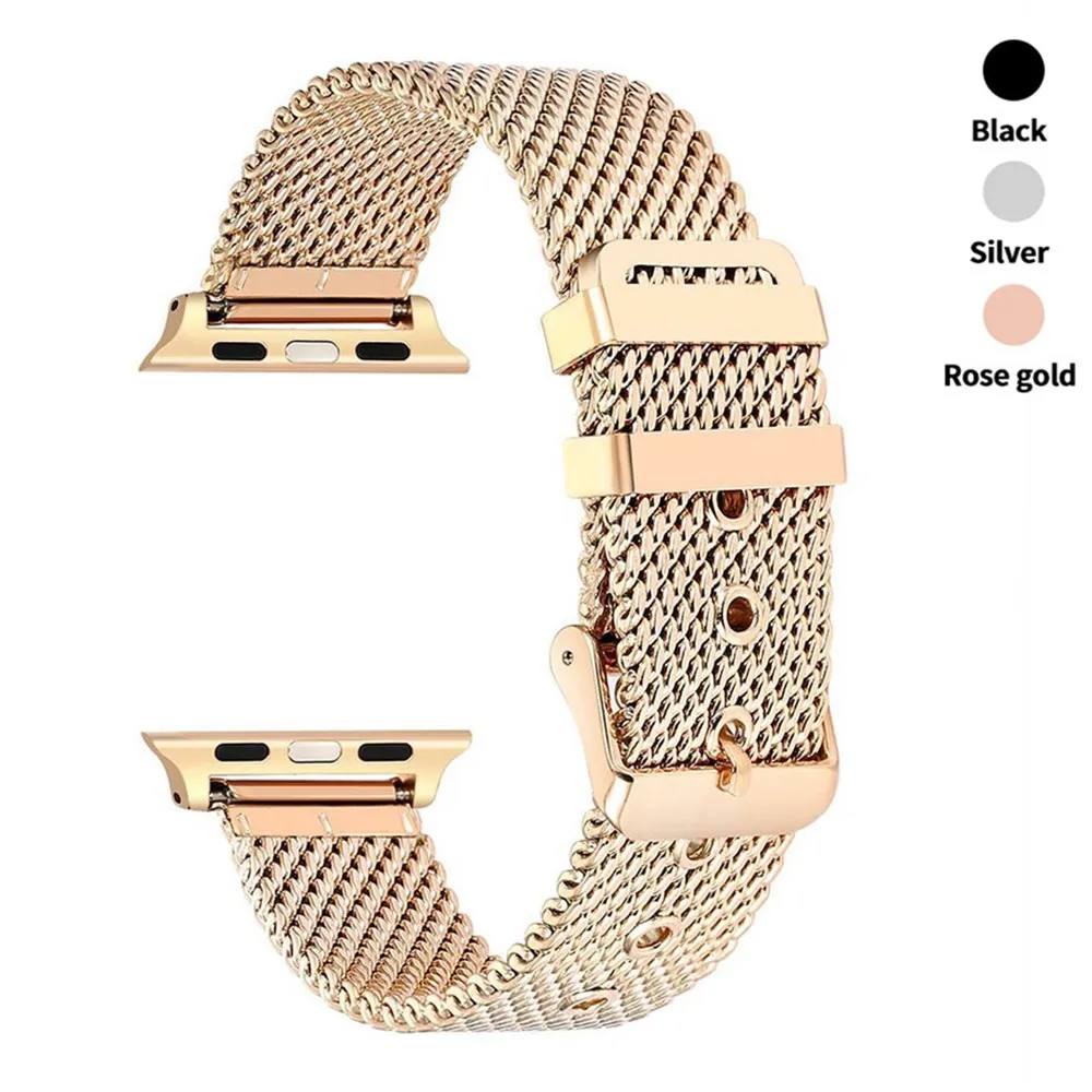 Грубый сетчатый ремешок для Apple Watch Band 40 мм 44 38 42 классический модный браслет из