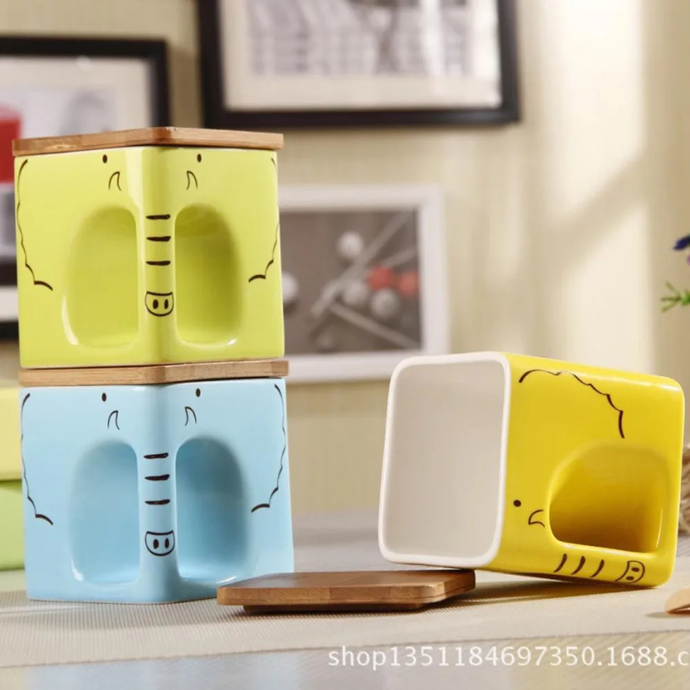 Бесплатная доставка Новый keyama Творческий площадь слон керамическая завтрак