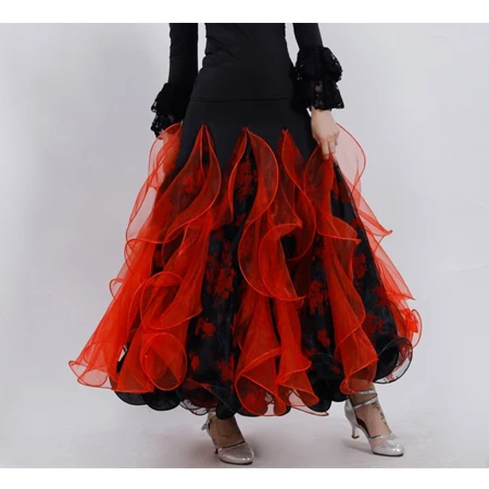 Red Skirt Бальные Танцевальные соревновательные платья женские качели красная юбка с пузырьками Вальс платье бальная группа сценический костюм BL1735 - Цвет: Red Skirt