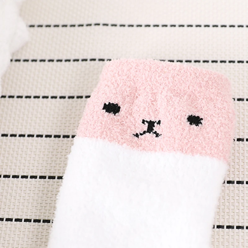Детские носки унисекс теплые мягкие толстые носки из кораллового флиса комплект из 2 предметов, детские носки для сна детский зимний утеплитель для ног