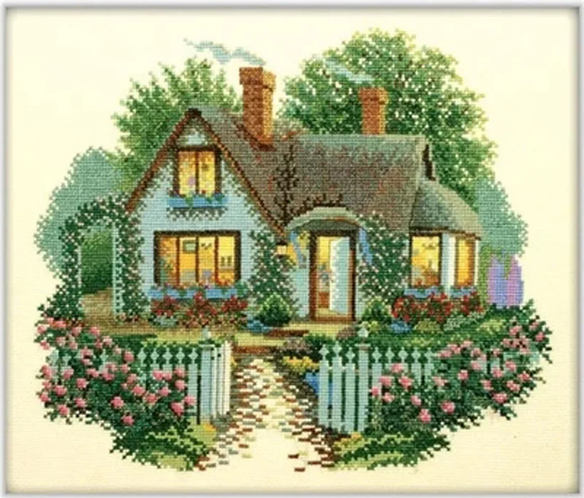 Набор для вышивки крестом рукоделия 14 карат садовый домик|cross stitch|diy cross stitchset for