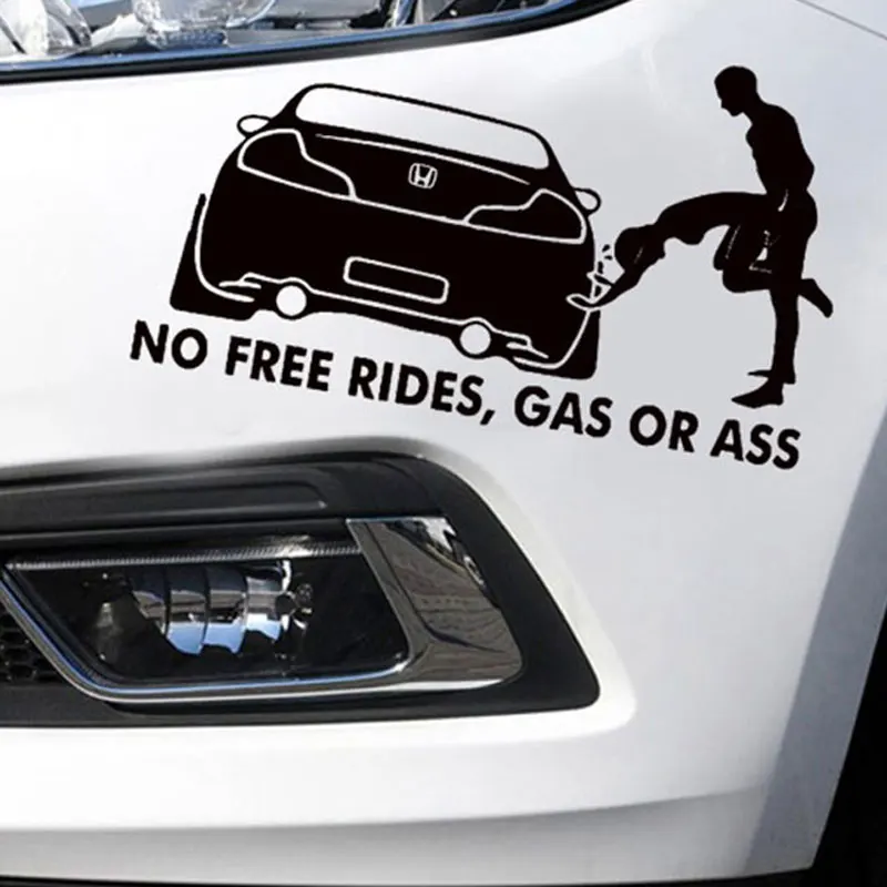Забавная виниловая Автомобильная наклейка газ или задница &quotNo Free Rides&quot наклейки