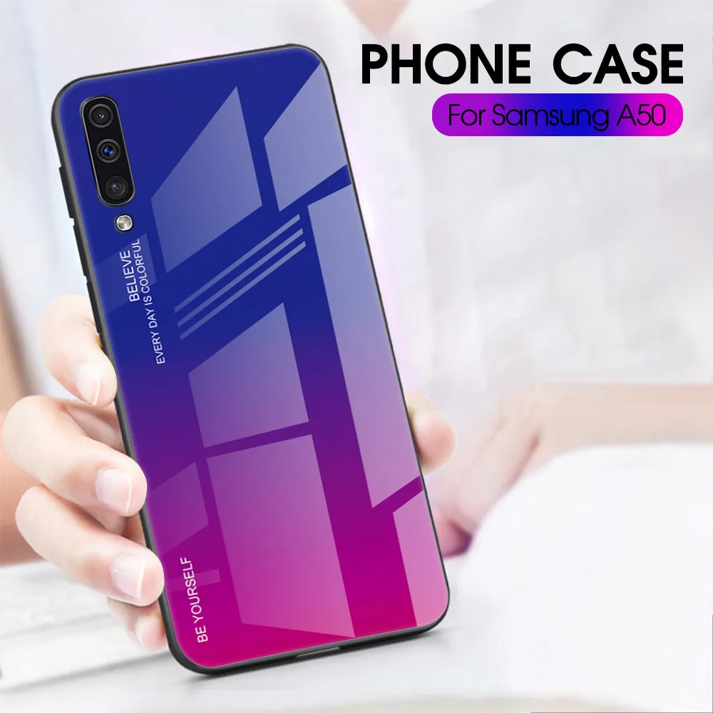 Чехол KISSCASE для Samsung Galaxy A50 из закаленного стекла A 50 2019 A505 A505F SM-A505F цветной