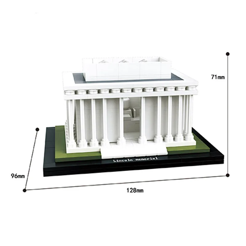 66 Lincoln Memorial Городская архитектура, мини-уличный блок, Чикаго, Венеция, Париж, сделай сам, строительная игрушка для детей, совместима - Цвет: 66 Lincoln Memorial