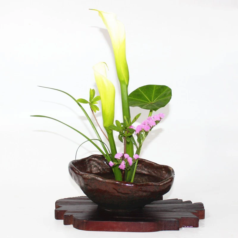 Китайский стиль Zen Flower Аранжировка раковина керамическая грубая керамика