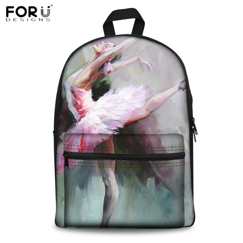 FORUDESIGNS/танцевальный балетный рюкзак с рисунком для девочек; Модный школьный рюкзак для девочек-подростков; Брезентовая сумка для книг; повседневный рюкзак; Bolsa - Цвет: H12525J