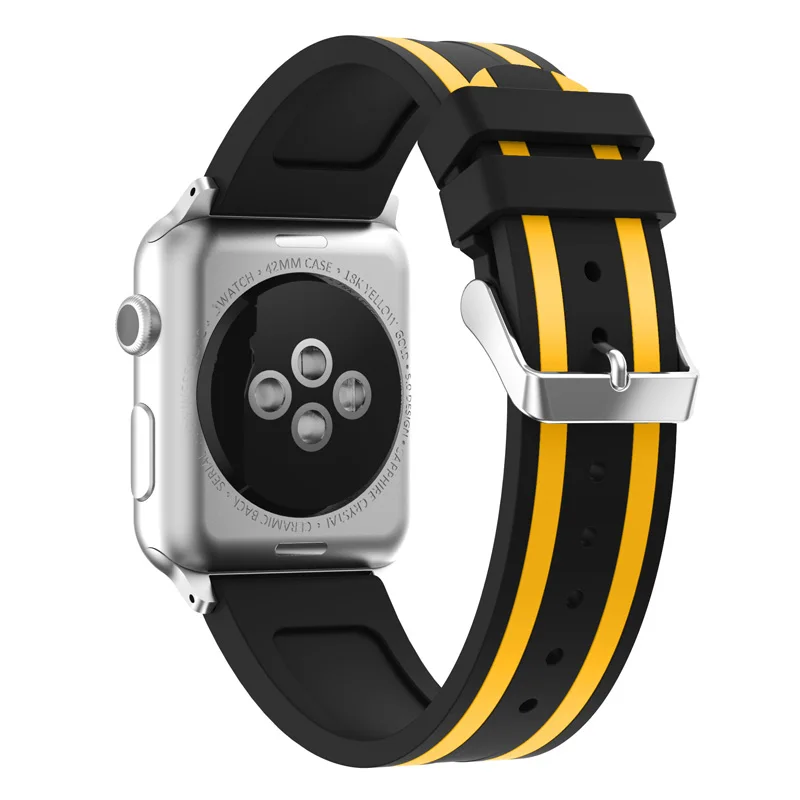 Для Apple Watch ремешок 40 мм 44 мм 38 мм 42 мм силиконовый сменный спортивный ремешок для часов резиновый браслет ремешок для iWatch 4/1/2/3