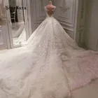 Свадебное платье с блестками, белая и слоновая кость, размера плюс