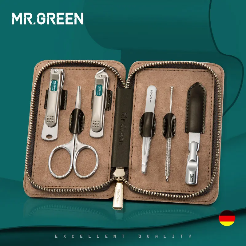 MR. GREEN 6 в 1 Набор для стрижки ногтей с чехол ухода за ногтями педикюрные