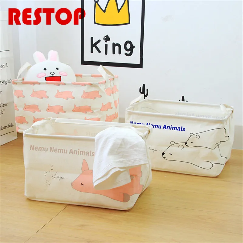 Японский Стиль животных серии корзина для белья холст мешок стирки препятствуют