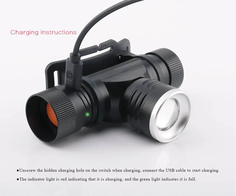 Налобный фонарь BORUiT светодиодный 1000 лм XML T6 3 режима работы|headlamp headlight torch|headlamp