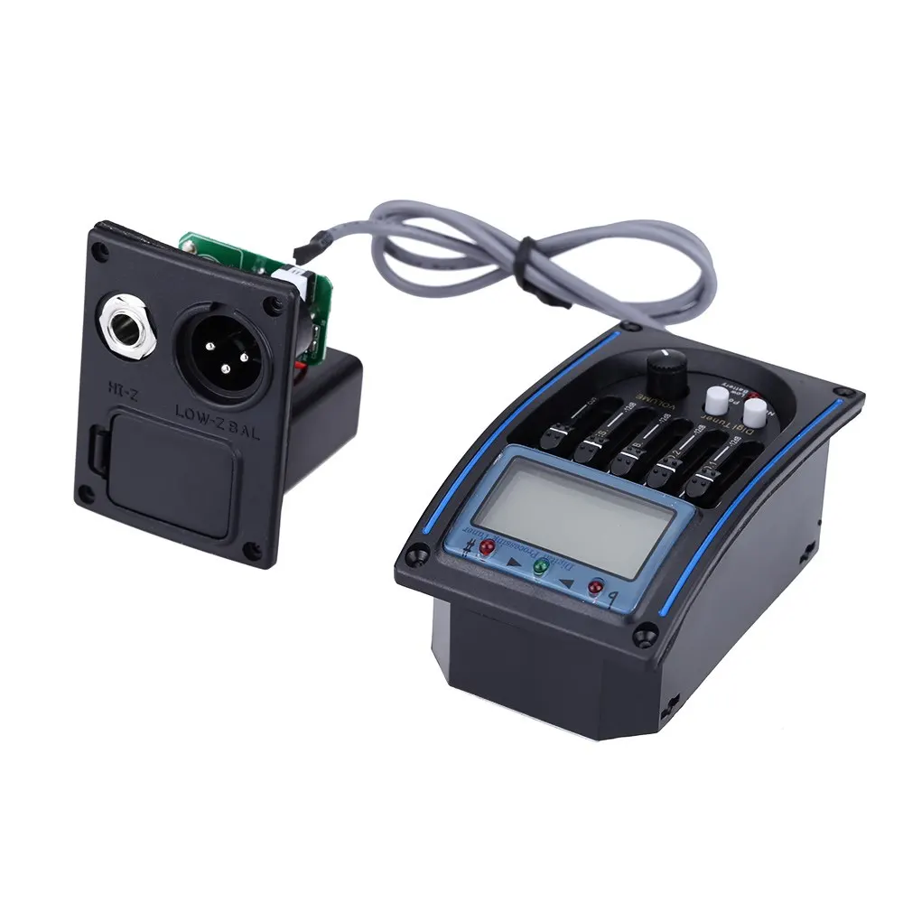High Quality EQLC-5 5-Band EQ Equalizer System Acoustic Guitar Preamp Piezo Pickup LCD Screen Tuner | Спорт и развлечения