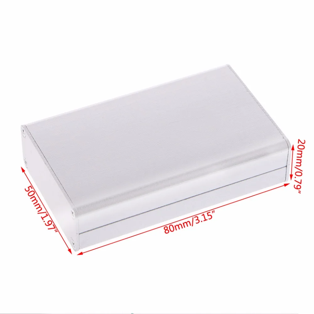 

BGEKTOTH 1 PC Aluminum Silver Color Project Box Enclosure Case Electronic DIY Instrument Case 80x50x20mm #1A60341 #