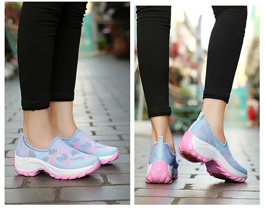 Весенняя женская обувь на плоской подошве; обувь на платформе; tenis feminino; дышащая сетка; нескользящая резиновая подошва; слипоны; chaussure femme; кроссовки; 1853