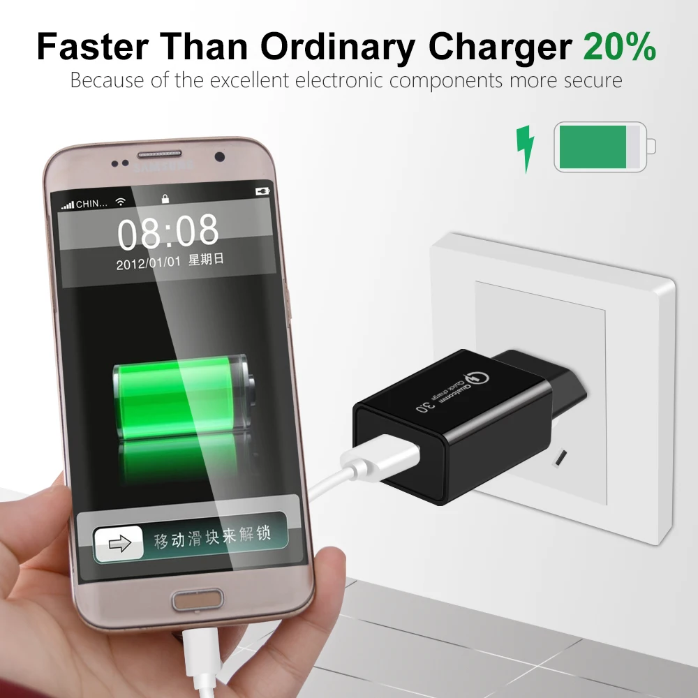 18 Вт USB зарядное устройство EU Wall Quick Charge 3 0 быстрое QC3.0 QC2.0 адаптер для iPhone X 7 Samsung Xiaomi
