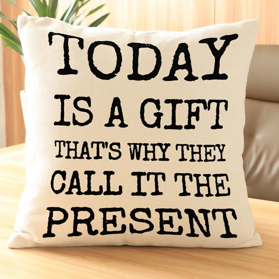 Декоративные подушки с разноцветными буквами хлопок льняные наволочки для