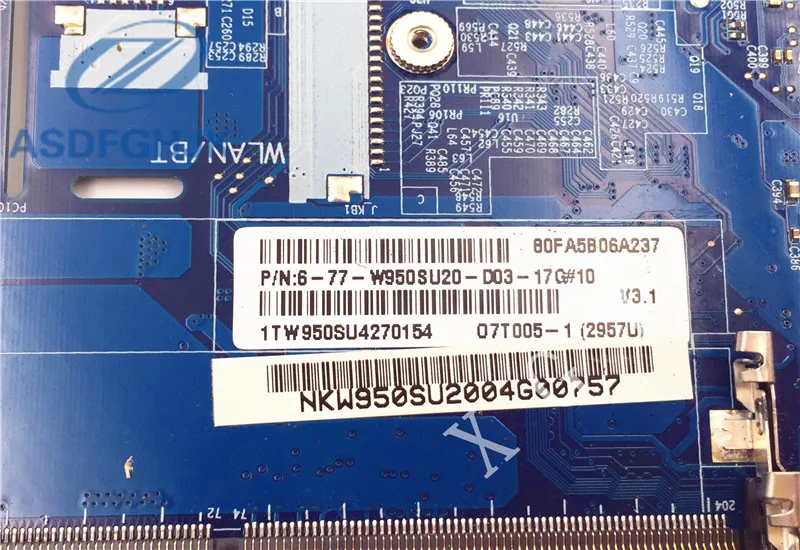 Материнская плата для ноутбука 6-77-W950SU20-D03-17 Hasee Raytheon clevo W950SU материнская 6-71-W5S20-D03