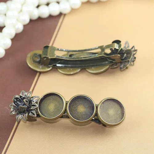 Античная бронзовая подстилка: кабошоны 12 мм шпильки для волос пружинный зажим