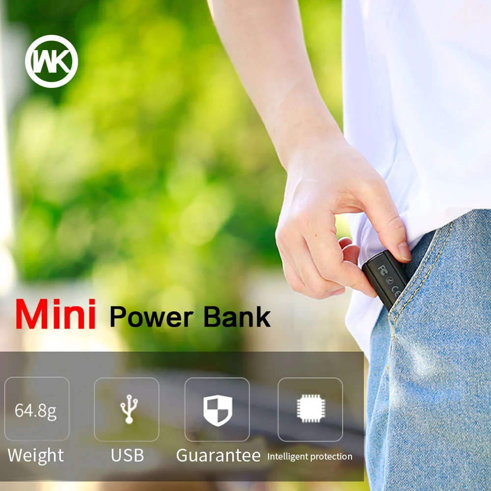 WK Солнечный mi ni power Bank для Xiaomi Внешний аккумулятор 8 Bateria Аккумулятор Cargador Portatil iPhone