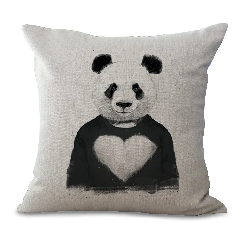Панда Рисование набросков на каждый день для подушек из хлопка и льна