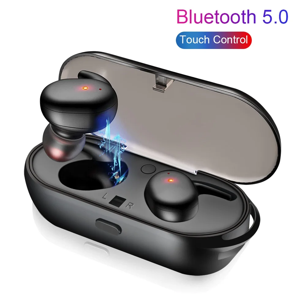 ANBES TWS Bluetooth наушники 5 0 беспроводная гарнитура с сенсорным управлением