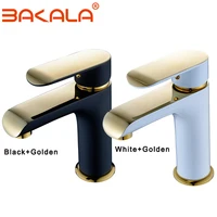 bakala new brass basin faucets black golden bathroom faucet mixer tap single handle hot and cold taps including accessories