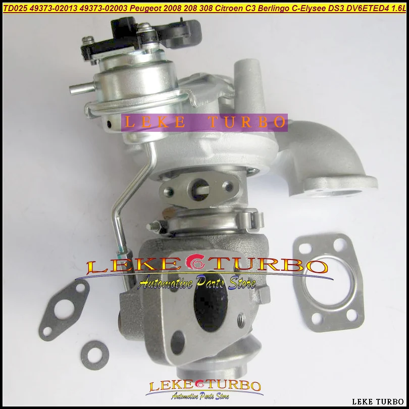 Турбо TD025 49373 02013 02003 02002 для Peugeot 2008 208 308 Citroen C3 Berlingo C Elysee DS 3 DV6ETED4 1.6L