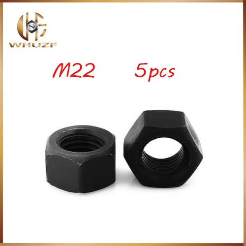 

5pcs Hex Nut M22 High Quality Stainless Carbon Steel Black Hex Nutsert Best Selling Thread Nutstainless bolts,nails,riveter