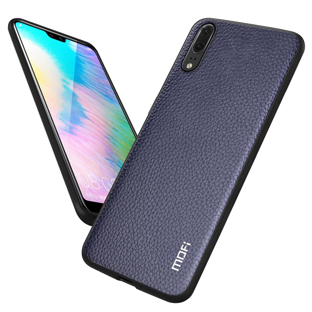 MOFi Phone Case for Huawei P20 Hard PC Cover PU Leather Litchi Pattern High Quality Business Full Protection Fundas Capa |