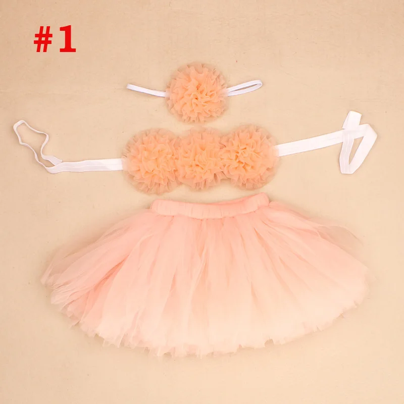 Комплект из 3 предметов для малышей: юбка-пачка повязка на голову и топ