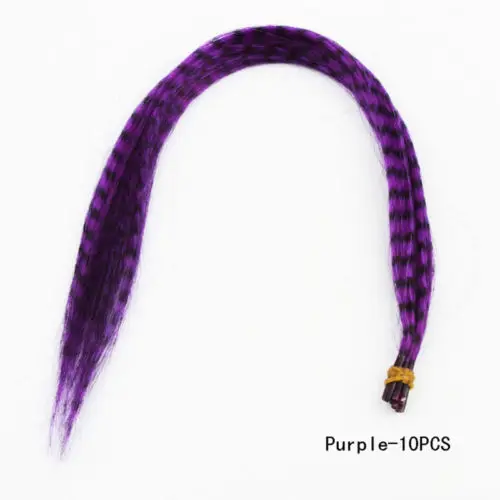 Новый 10 шт. гризли Радуга синтетического волокна Наращивание волос 40 см|extension
