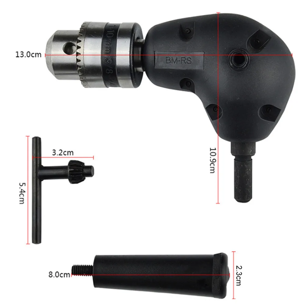 

Black and Red 90 Degree Angled Drill Chuck Universal Drill Bit for Metal Adapter Screwdriver Corner Easily Locks