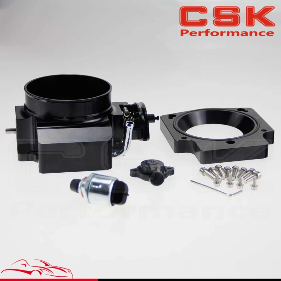 

102mm Throttle Body w/ TPS +Manifold Adapter Plate for LS LS2 LS3 LS6 LS7 LSX BLACK