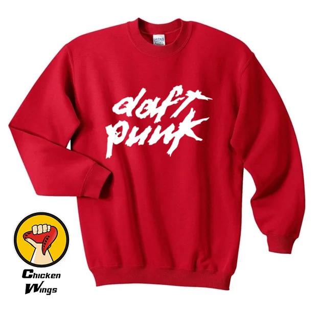 Daft Punk печатных Толстовка cool электронные Дом Музыка жива танец DJ Толстовка Crewneck Толстовка Унисекс более Colors-A207 - Цвет: Red