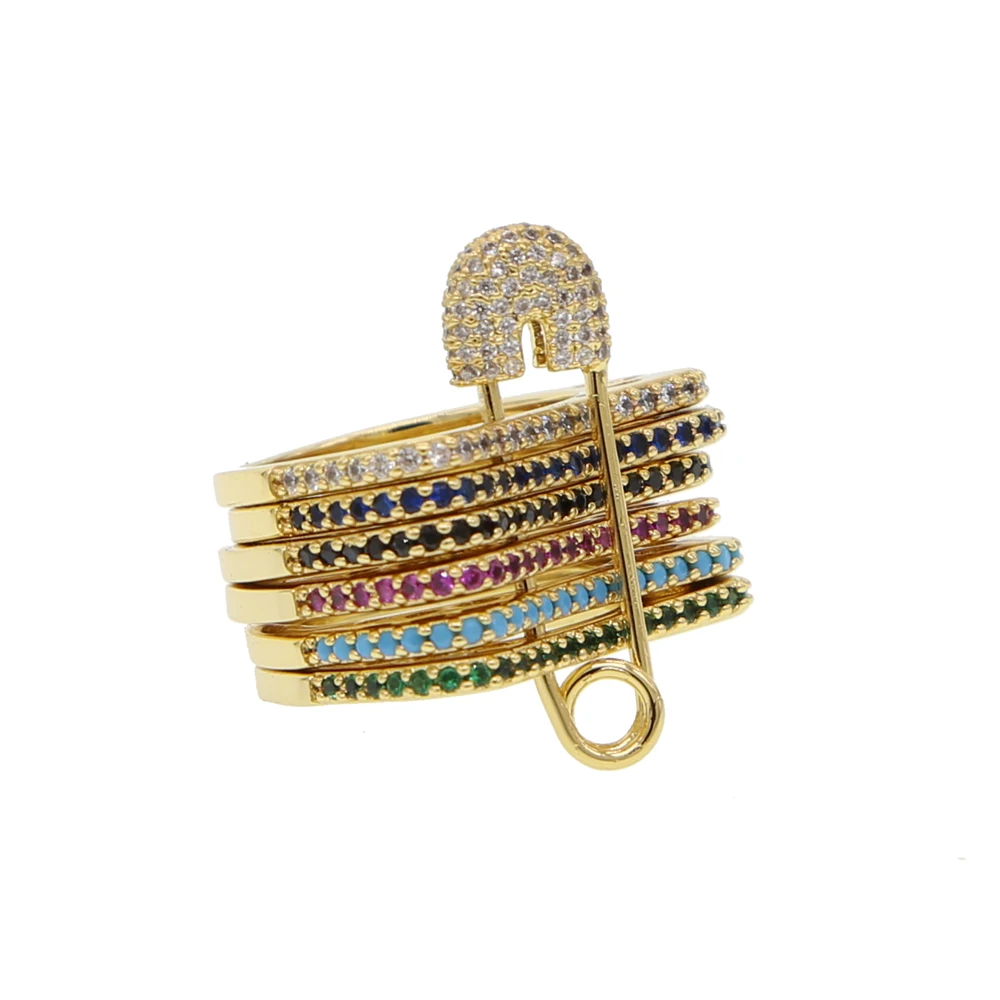 Нежный Широкий золотые кольца набор для Для женщин с Pin кубических Zironia проложить Установка Женская Праздничная обувь доступа Анель винтажный, с серебряным покрытием Bague