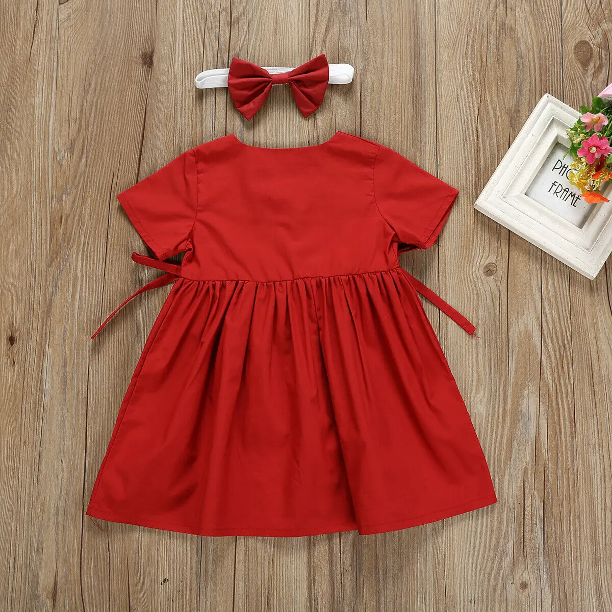 Toddler Baby Girl Red Button Princess Party Pageant Dress Outfit Sundress 1-6Y | Детская одежда и обувь
